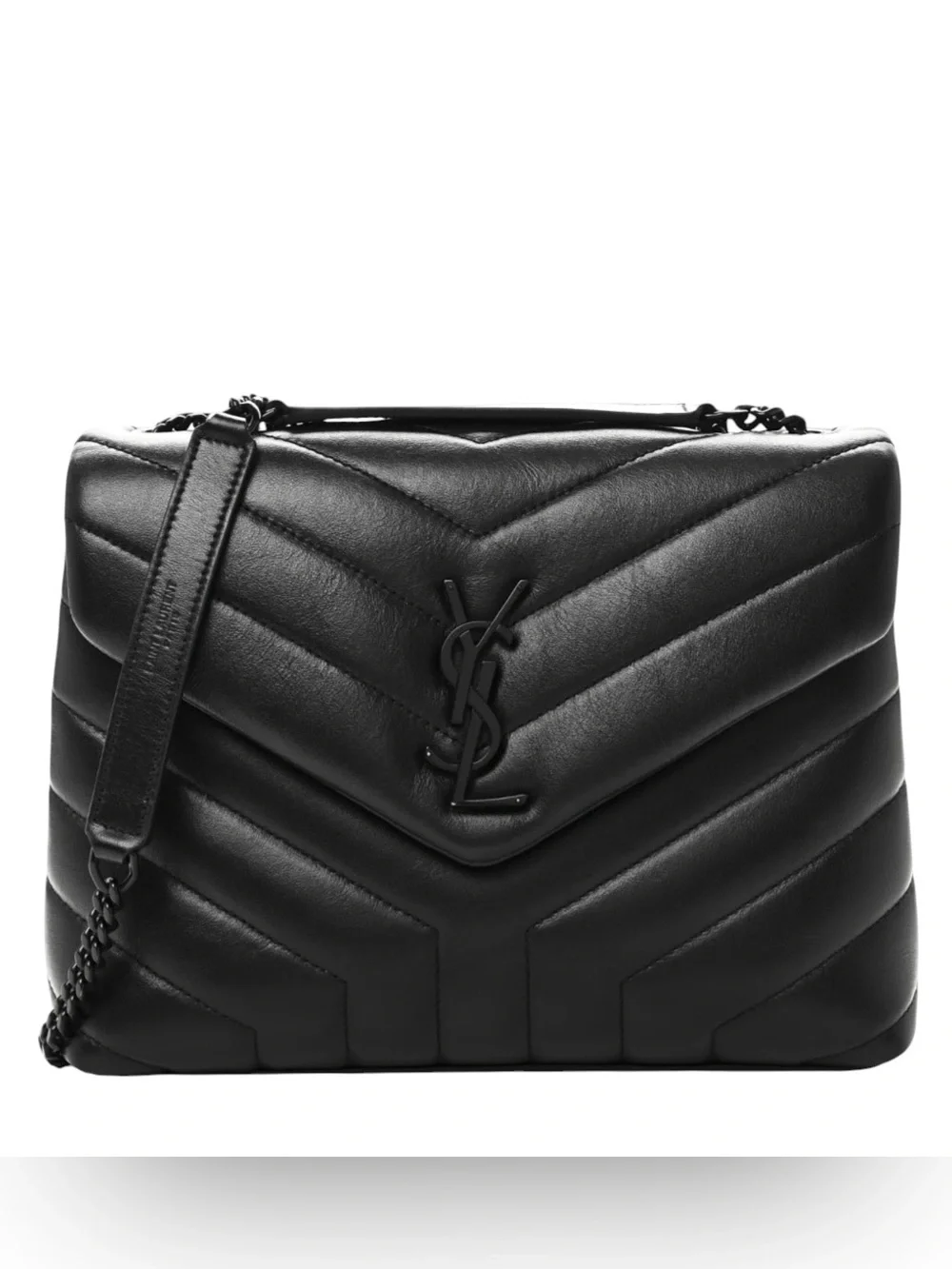 New Saint Laurent YSL Small Loulou Shoulder Bag Black w/Black Hardware